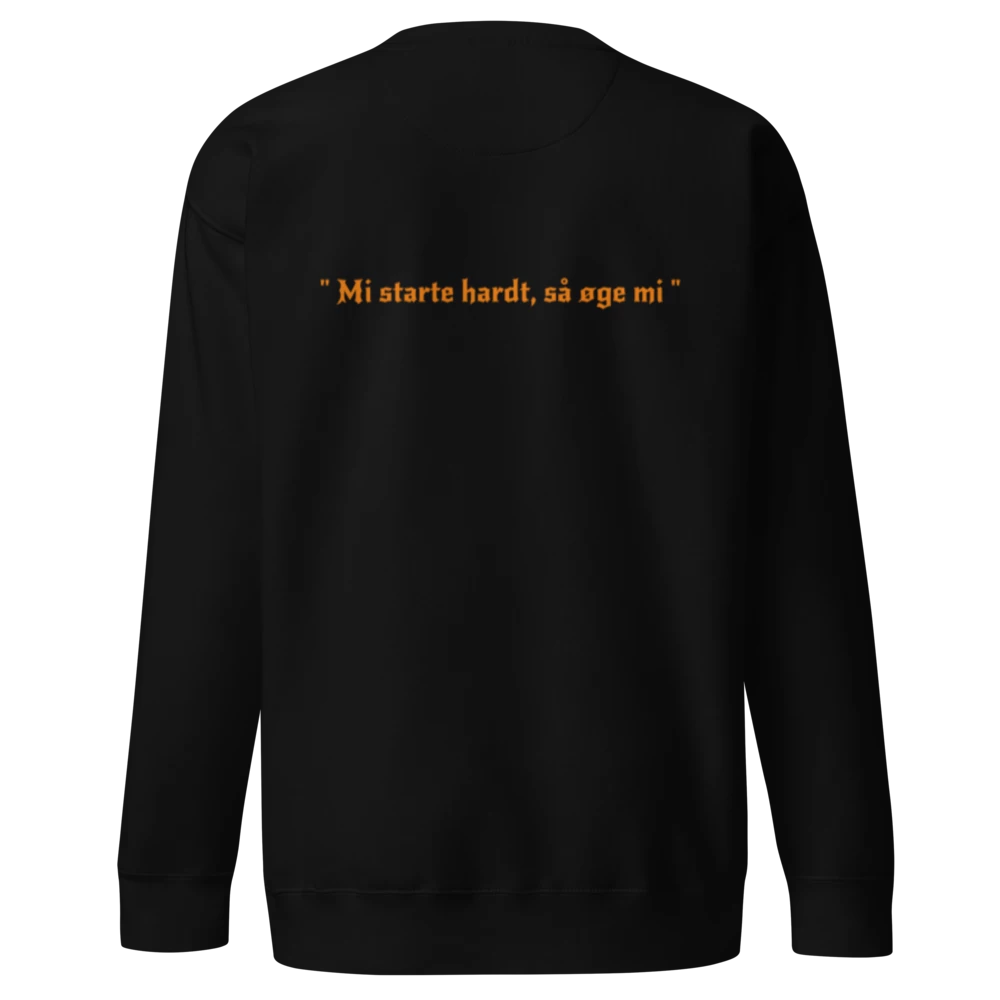Genser med logo bak